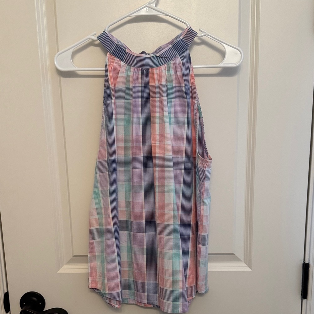 J. Crew‎ Plaid Halter Tank - Pink, Blue & Mint